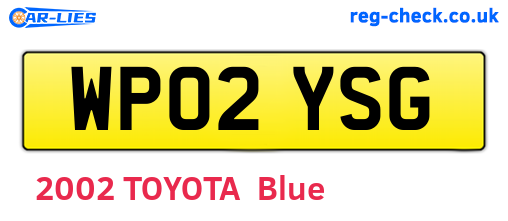 WP02YSG are the vehicle registration plates.