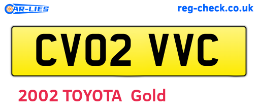 CV02VVC are the vehicle registration plates.