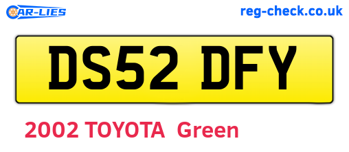 DS52DFY are the vehicle registration plates.