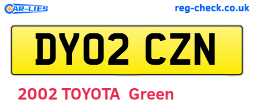 DY02CZN are the vehicle registration plates.