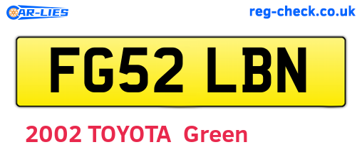 FG52LBN are the vehicle registration plates.