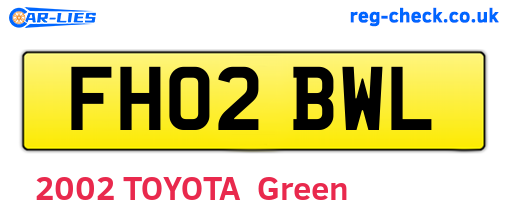 FH02BWL are the vehicle registration plates.
