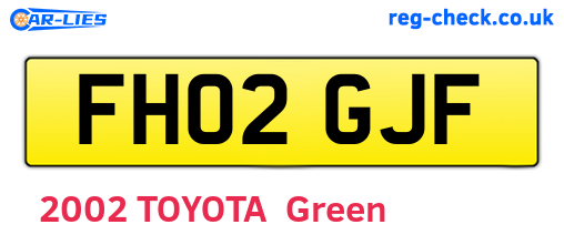 FH02GJF are the vehicle registration plates.