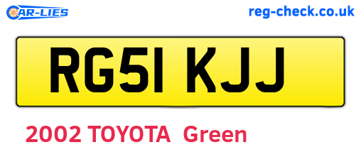 RG51KJJ are the vehicle registration plates.