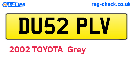 DU52PLV are the vehicle registration plates.
