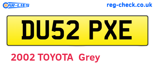 DU52PXE are the vehicle registration plates.