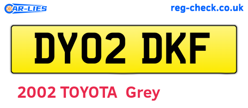 DY02DKF are the vehicle registration plates.