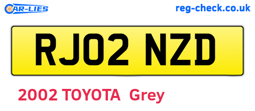 RJ02NZD are the vehicle registration plates.