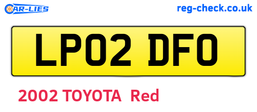 LP02DFO are the vehicle registration plates.
