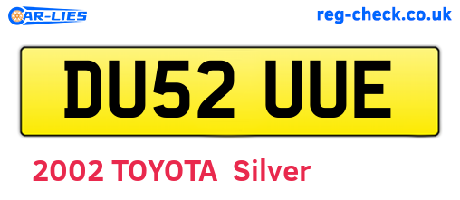 DU52UUE are the vehicle registration plates.