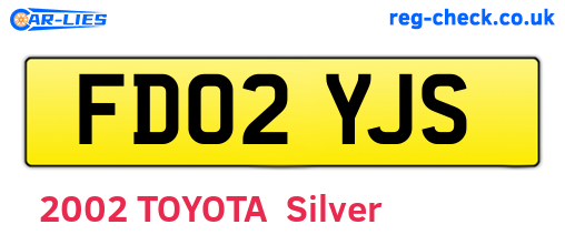 FD02YJS are the vehicle registration plates.