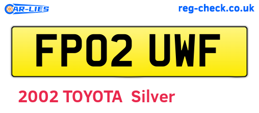 FP02UWF are the vehicle registration plates.