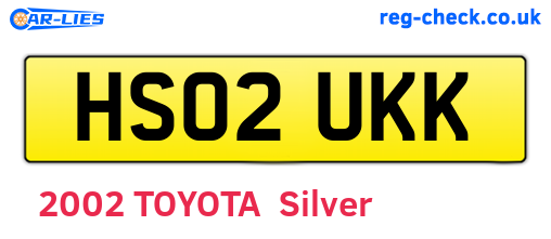 HS02UKK are the vehicle registration plates.