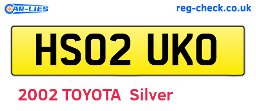 HS02UKO are the vehicle registration plates.