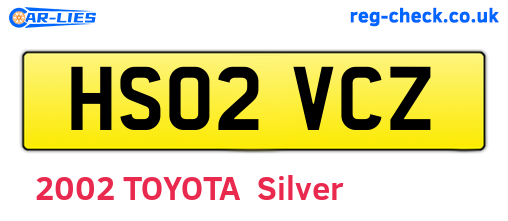 HS02VCZ are the vehicle registration plates.
