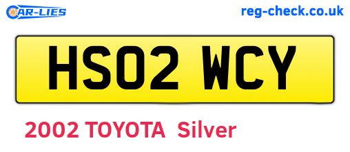 HS02WCY are the vehicle registration plates.