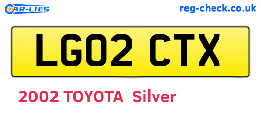 LG02CTX are the vehicle registration plates.