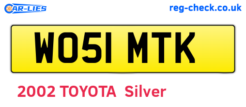 WO51MTK are the vehicle registration plates.