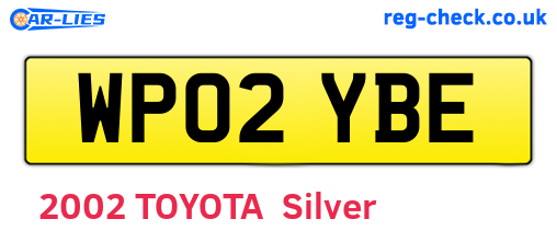 WP02YBE are the vehicle registration plates.