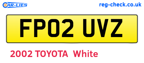 FP02UVZ are the vehicle registration plates.