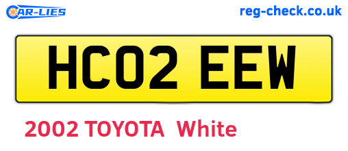 HC02EEW are the vehicle registration plates.