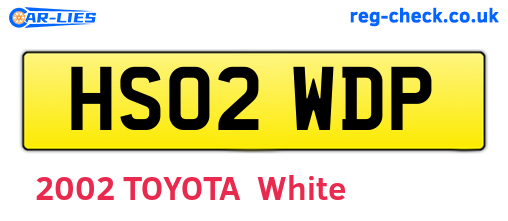 HS02WDP are the vehicle registration plates.