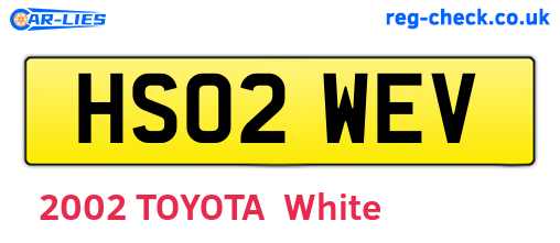 HS02WEV are the vehicle registration plates.