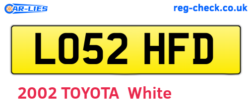 LO52HFD are the vehicle registration plates.