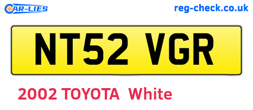 NT52VGR are the vehicle registration plates.