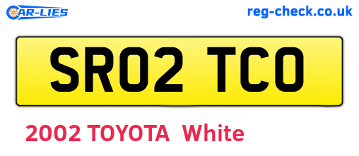 SR02TCO are the vehicle registration plates.