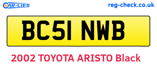 BC51NWB are the vehicle registration plates.