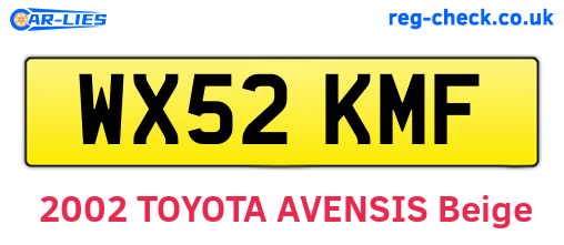 WX52KMF are the vehicle registration plates.
