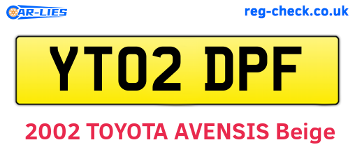 YT02DPF are the vehicle registration plates.