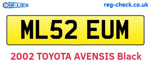 ML52EUM are the vehicle registration plates.