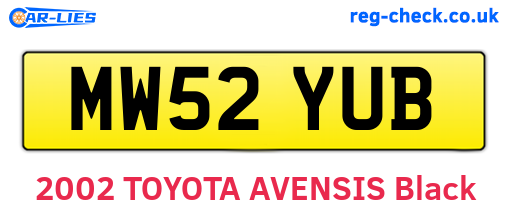 MW52YUB are the vehicle registration plates.
