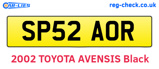 SP52AOR are the vehicle registration plates.