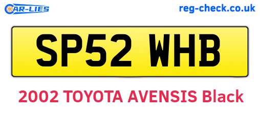 SP52WHB are the vehicle registration plates.