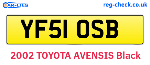 YF51OSB are the vehicle registration plates.