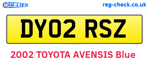 DY02RSZ are the vehicle registration plates.