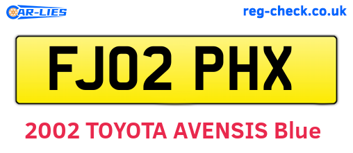 FJ02PHX are the vehicle registration plates.