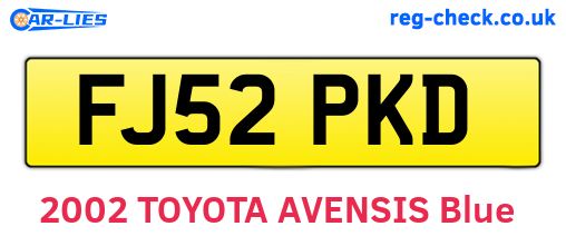 FJ52PKD are the vehicle registration plates.