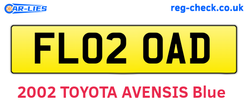 FL02OAD are the vehicle registration plates.