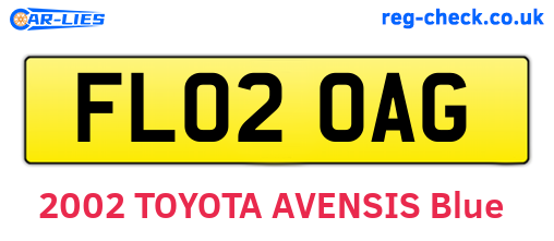 FL02OAG are the vehicle registration plates.