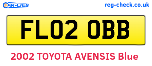 FL02OBB are the vehicle registration plates.