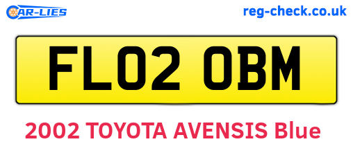 FL02OBM are the vehicle registration plates.