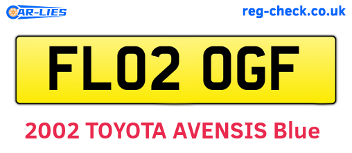 FL02OGF are the vehicle registration plates.