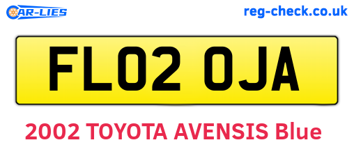 FL02OJA are the vehicle registration plates.