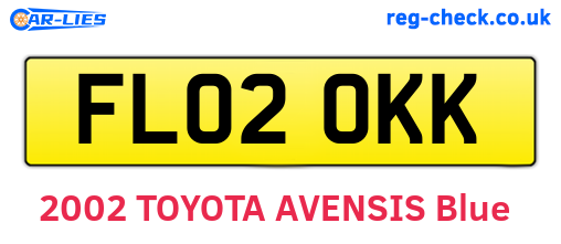 FL02OKK are the vehicle registration plates.