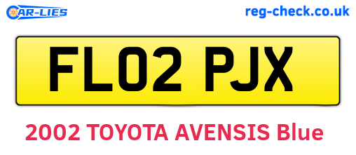 FL02PJX are the vehicle registration plates.