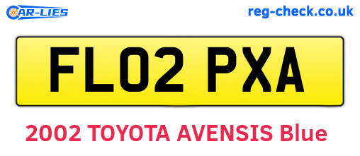 FL02PXA are the vehicle registration plates.